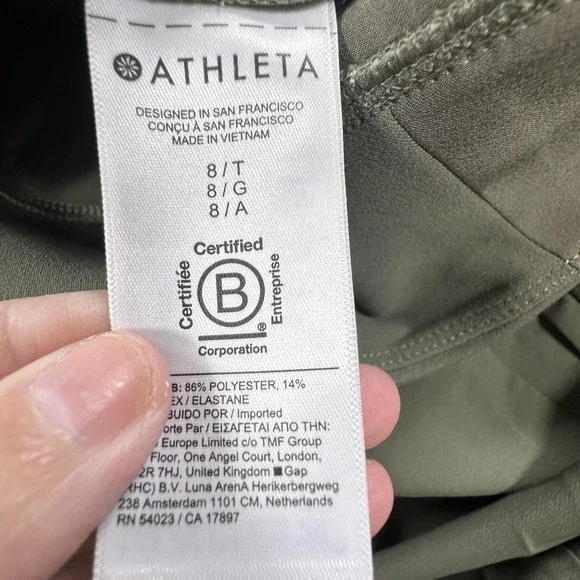 Athleta Pants Womens 8 Tall Olive Green Endless High Rise Straight Leg Stretch - Picture 6 of 12